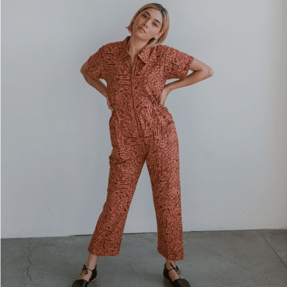 Noble x Jenny Pennywood Collab Utility Suit, Jumpsuit (Rust/Salmon color)
